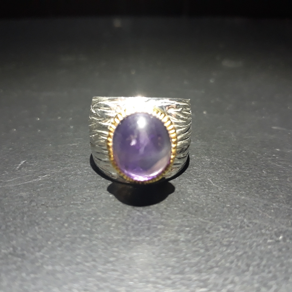 'Game of Thrones' Style Amethyst Dome Ring T10